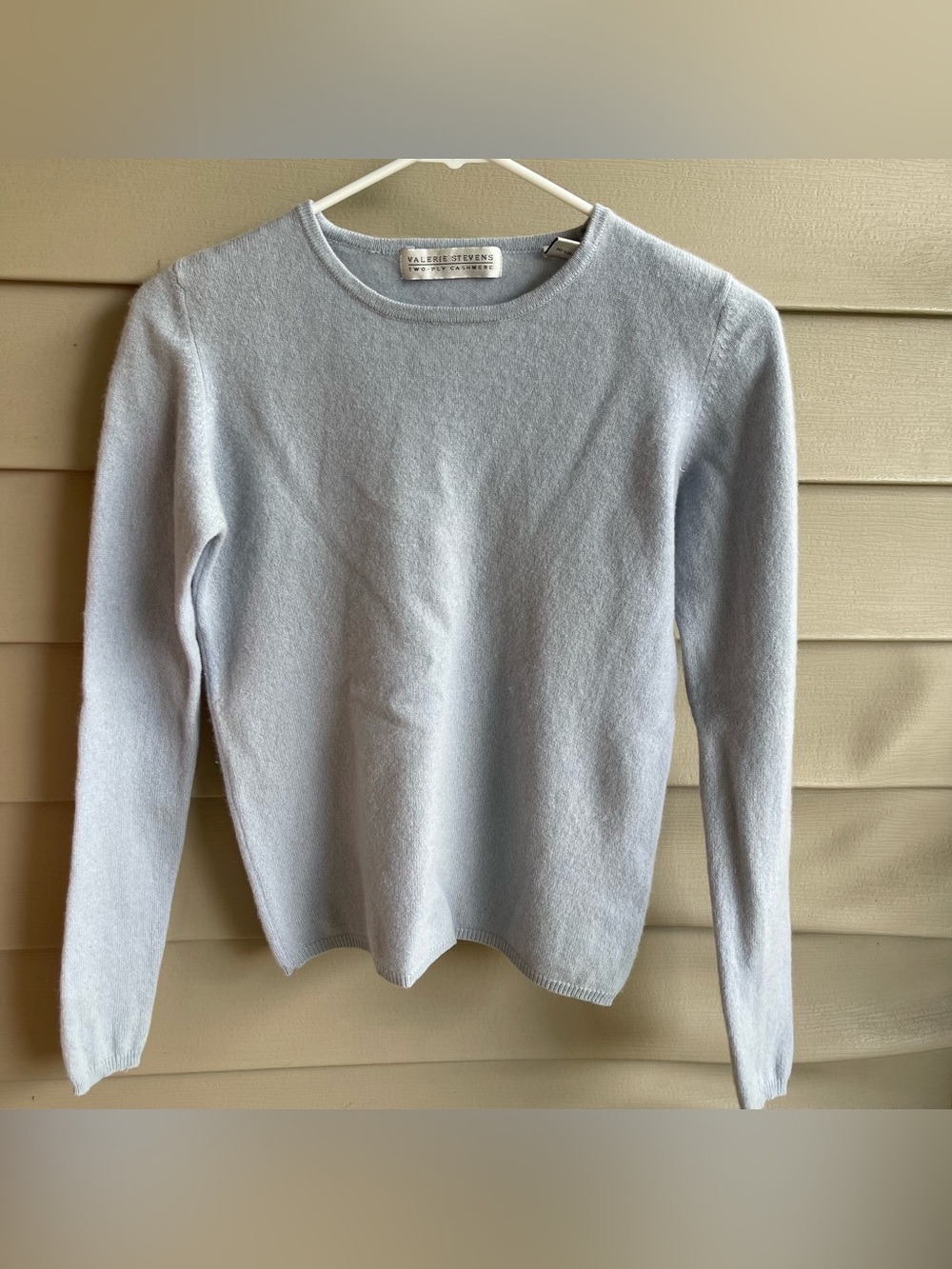 100% Cashmere Women Old Money Sweater Size S Baby Blue Quite Luxury Minimalist